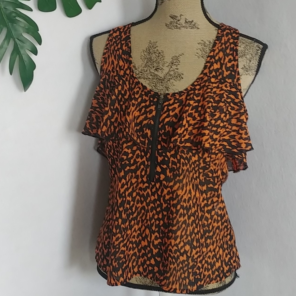 Ali & Kris Sheer Ruffle Tank Top Blouse